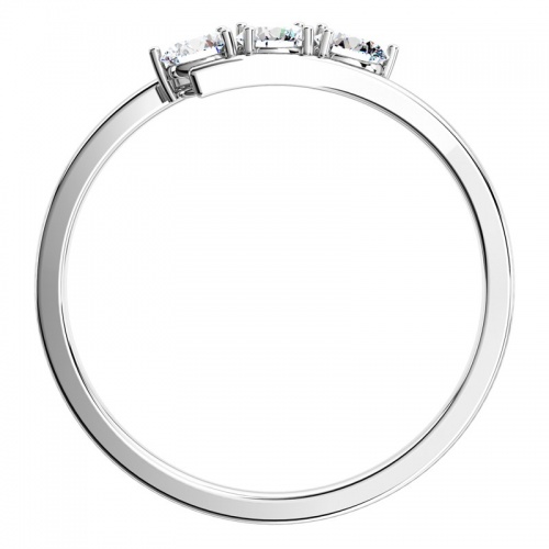 Leda White  -  krásny zásnubný prsteň s kameňmi z bieleho zlata