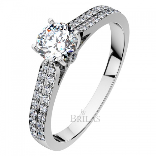 Afrodita White  - nadštandardne luxusné zásnubný prsteň z bieleho zlata