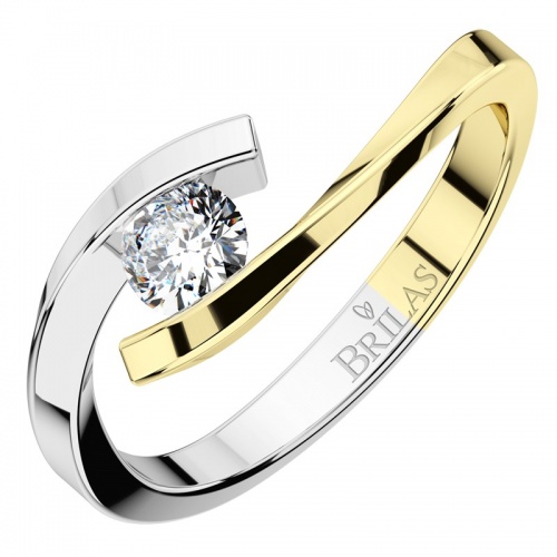 Nuria Colour GW Briliant - originálne zásnubný prsteň z bieleho zlata