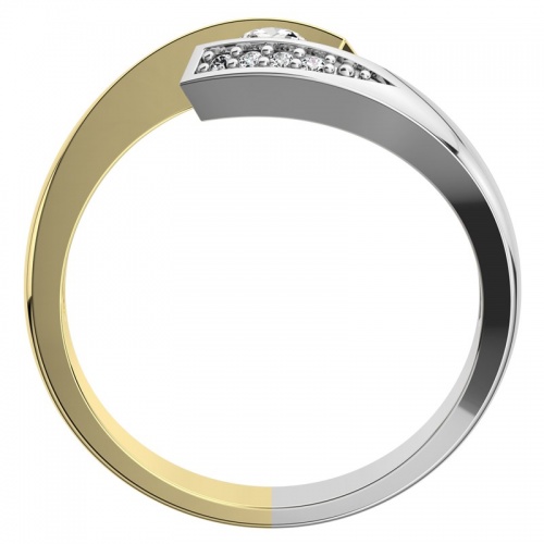 Nuriana Colour GW Briliant - nevšedný zásnubný prsteň v bielom a žltom zlate s briliantmi