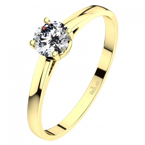 Diona G Briliant (5 mm) -  jemný zásnubný prsteň zo žltého zlata