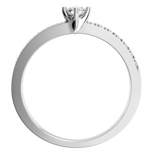 Petronela W Briliant (3,25 mm) -  zásnubný prsteň z bieleho zlata