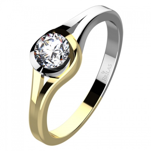 Karma Colour GW Briliant - zásnubný prsteň v žltom a bielom zlate