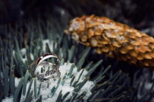 Mariana White  moderní snubní prsteny z bílého zlata