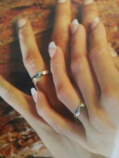 Evelyn Colour GW lesklé snubní prsteny z bílého a žlutého zlata