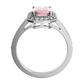 Olivia P White veľkolepý zásnubný prsteň z bieleho zlata a ružového zirkónu