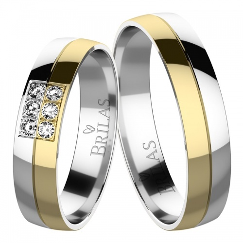 Dita Colour GW - snubné prstene z kombinovaného zlata