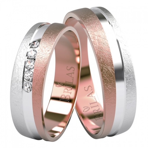 Bettino Colour RW Briliant - snubné prstene z kombinovaného zlata