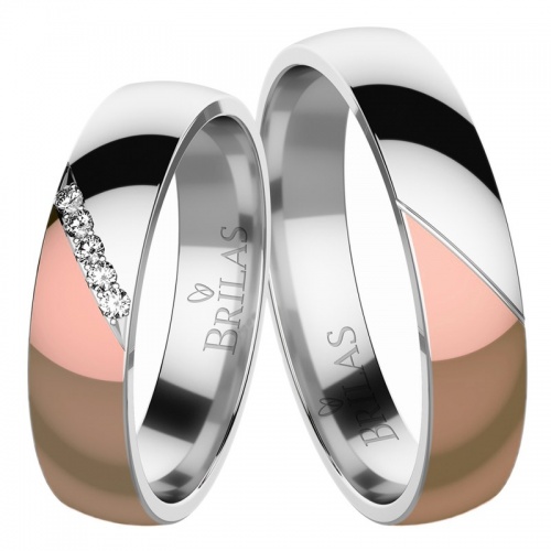 Rebeca Colour RW - snubné prstene z červeného a bieleho zlata