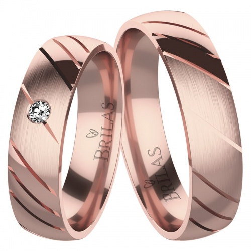 Dorian Red  - ryté snubné prstene z růžového zlata