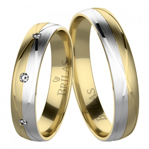 Brenda Colour GW - prstene v kombinácii bieleho a žltého zlata