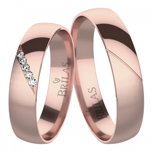 Clara Red - snubné prstene z růžového zlata