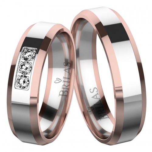 Mimi Colour RW - snubné prstene v kombinácii bíločerveného zlata