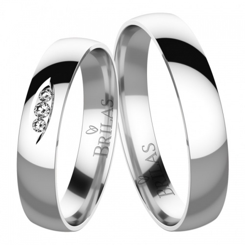 Brigit White  - elegantné snubné prstene z bieleho zlata