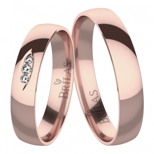 Brigit Red - snubné prstene z růžového zlata