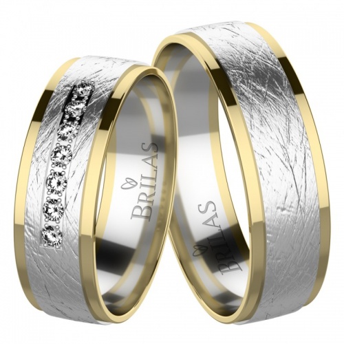 Modesto Colour GW - snubné prstene z bieleho a žltého zlata