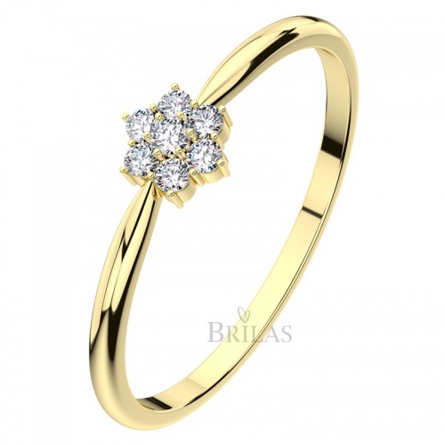 Dike Gold  - zásnubný prsteň zo žltého zlata v tvare kvetinky