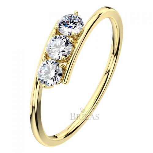 Leda Gold  - krásny zásnubný prsteň s kameňmi zo žltého zlata