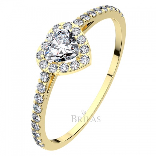 Héra Gold  - zásnubný prsteň v tvare srdca zo žltého zlata