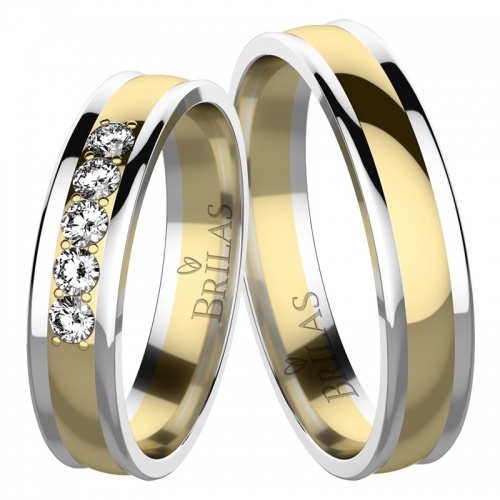 Nikola Colour WG - snubné prstene zo žltého a bieleho zlata