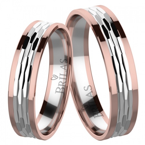 Dreamer Colour RW - snubné prstene zo růžového a bieleho zlata