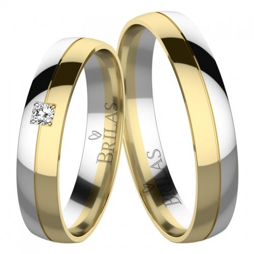Korina Colour GW - elegantné snubné prstene v kombinácii žltého a bieleho zlata