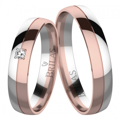 Korina Colour RW - elegantné snubné prstene v kombinácii červeného a bieleho zlata