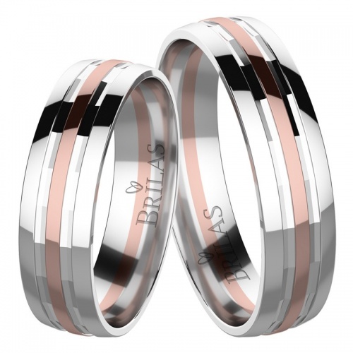 Olympic Colour RW - snubné prstene z bieleho a růžového zlata