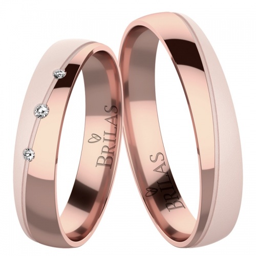 Melia Red - snubné prstene z růžového zlata