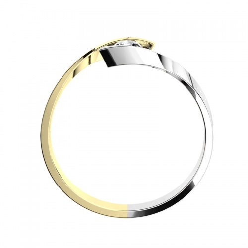 Nuria Colour GW - originálne zásnubný prsteň z bieleho a žltého zlata