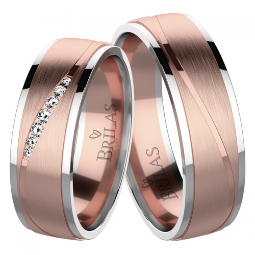 Melania Colour RW - snubné prstene z bieleho a růžového zlata