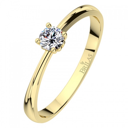 Helia Gold II - ľúbezný zásnubný prsteň zo žltého zlata