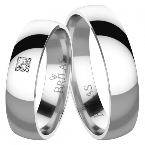 Mimosa White Diamond  - snubné obrúčky z bieleho zlata