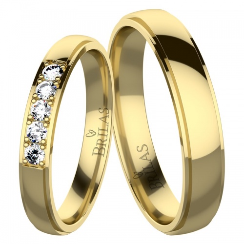 Angelika 5 Gold - snubné prstene zo žltého zlata