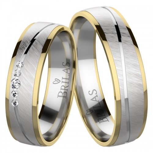 Lisa Colour GW - snubné prstene z bieleho a žltého zlata