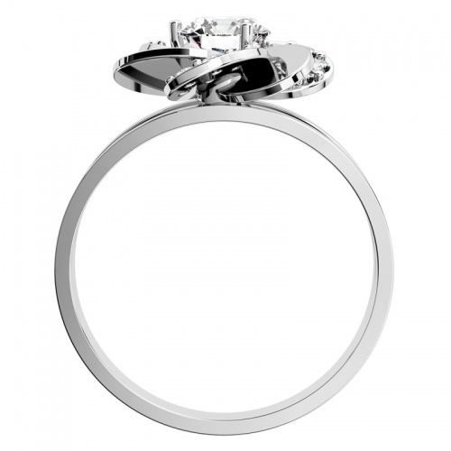 Azureta White - robustní zásnubní prsten z bílého zlata