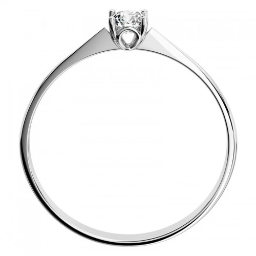 Lyra White -  tradičné zásnubný prsteň z bieleho zlata