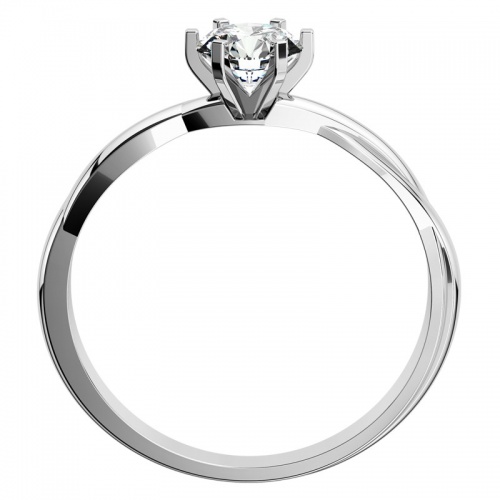 Popelka White -  pôvabný zásnubný prsteň z bieleho zlata