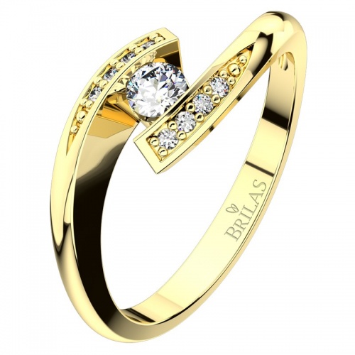 Nuriana Gold Briliant - nevšední zásnubní prsten ve žlutém zlatě s brilianty