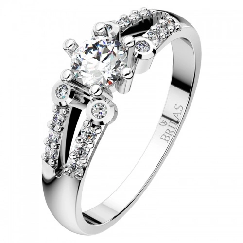 Berenika White -  bombastické zásnubný prsteň v bielom zlate