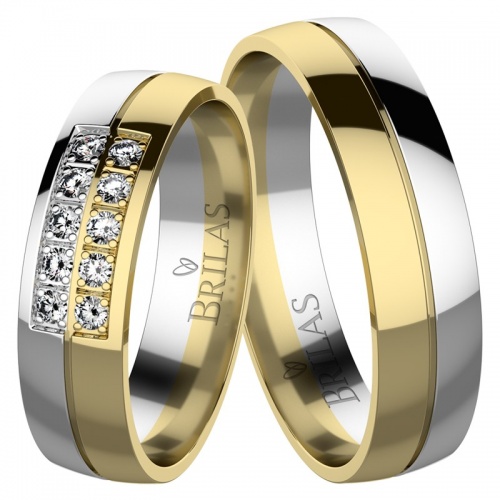 Simonetta Colour GW - kombinované snubné prstene zo žltého a bieleho zlata