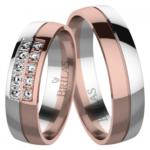Simonetta Colour RW - kombinované snubné prstene z červeného a bieleho zlata