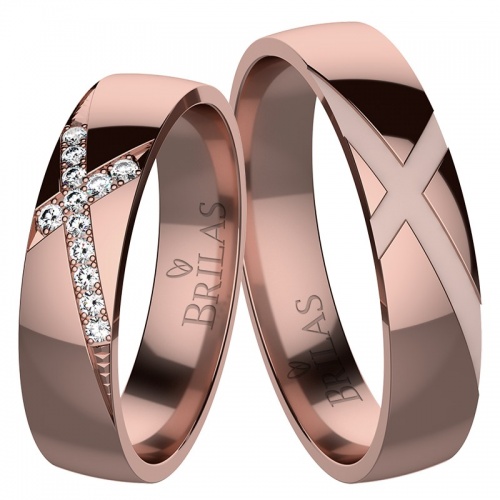 Izabel Red - snubné prstene z růžového zlata