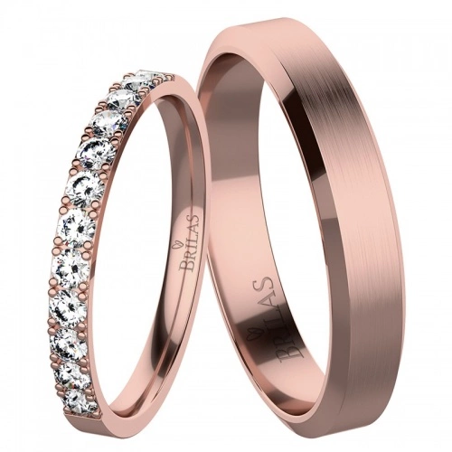 Slunce Red - snubné obrúčky z červeného zlata