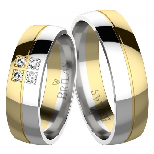 Anabela Colour GW Briliant - snubné prstene z bieleho a žltého zlata