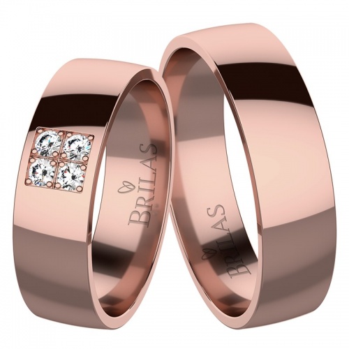 Dana Red Briliant - snubné prstene z růžového zlata