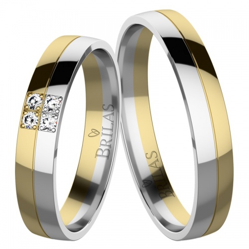 Johanka Colour GW Briliant - snubné prstene z bieleho a žltého zlata