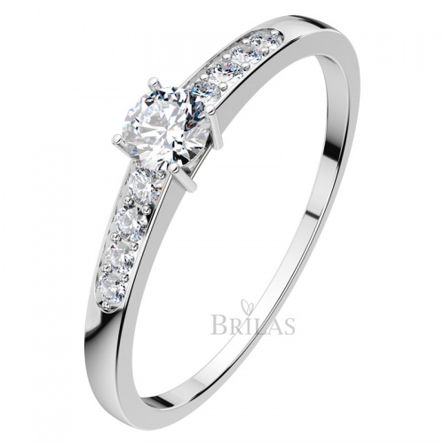Dafne W Briliant - krásný zásnubní prsten z bílého zlata s brilianty