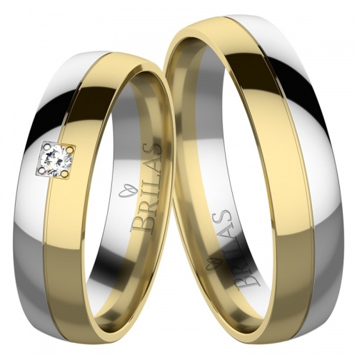 Tara Colour GW - svadobné prstienky z kombinovaného zlata
