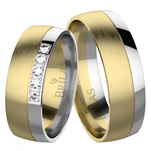 Nicollo Colour GW - pekné snubné prstene z bieleho a žltého zlata